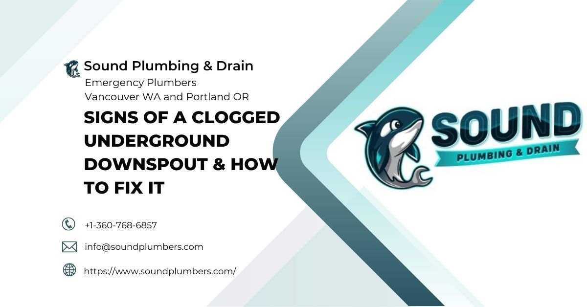 Signs of a clogged underground downspout - Sound Plumbing & Drain